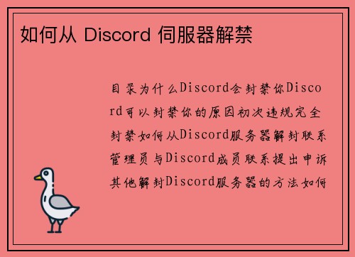 如何从 Discord 伺服器解禁 
